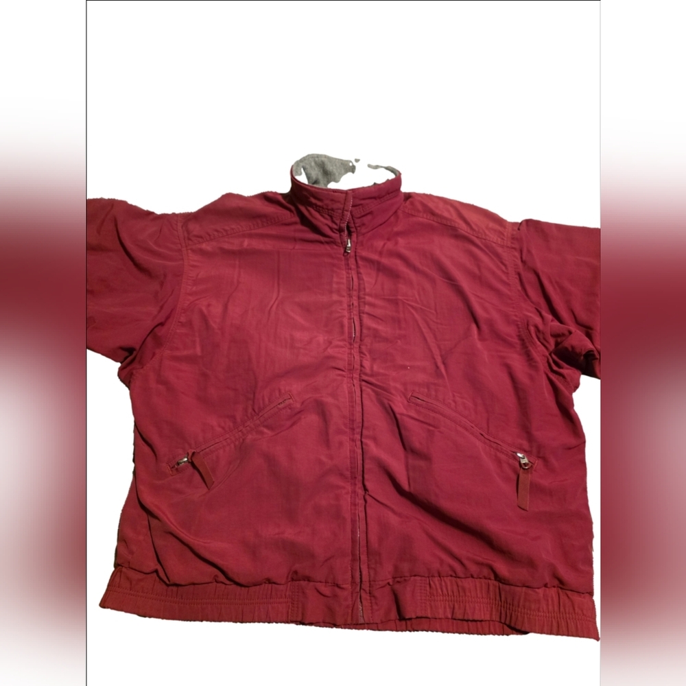 Patagonia Vintage 80s/90s Nylon Fleece Full Zip Red Jacket Size M